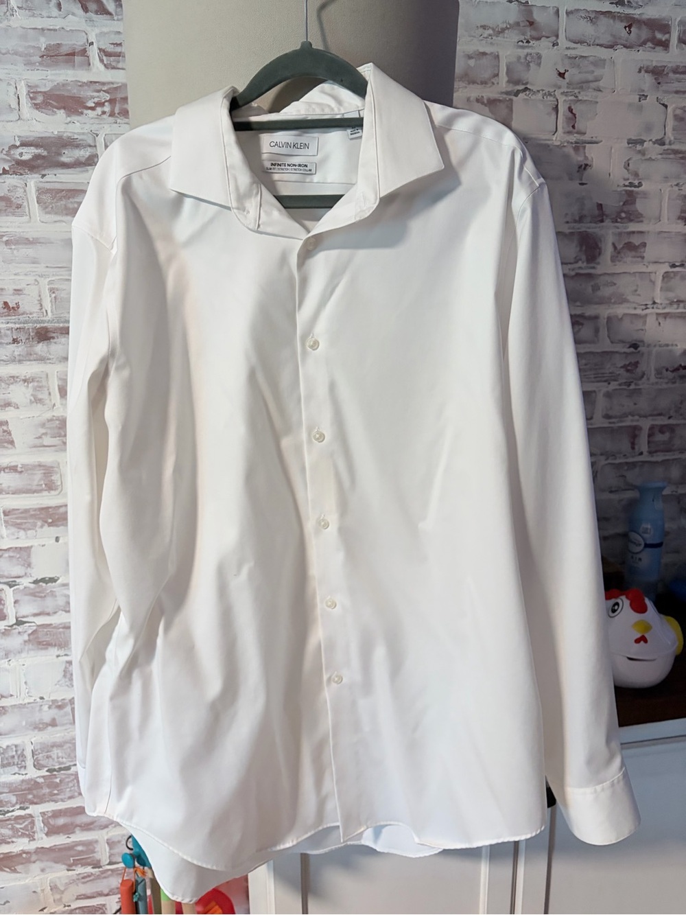 Calvin Klein Men's White Classic Dress Shirt